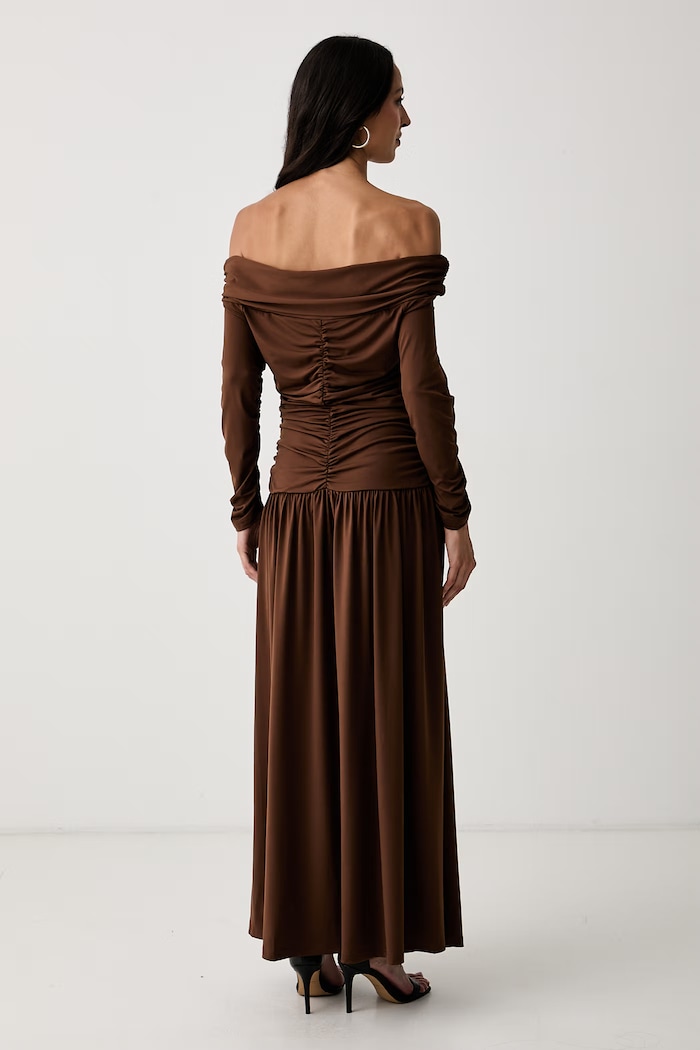 Odzież Pedro del Hierro sukienka drapowana 6194228 brązowy