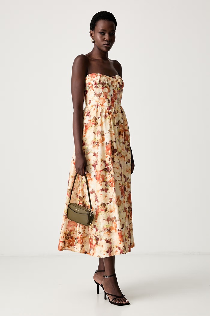 Bardot sukienka gorsetowa z lyocellem LOLA 60416DB1 pomarańczowy AW26