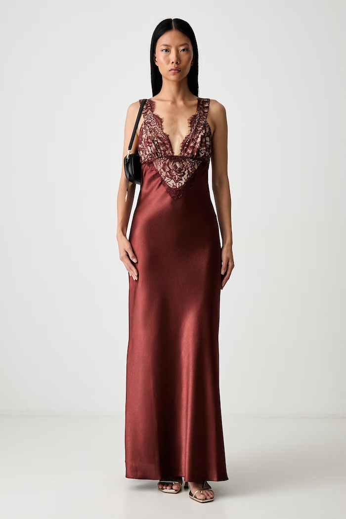 Bardot sukienka bieliźniana TORIE 60407DB bordowy AW26