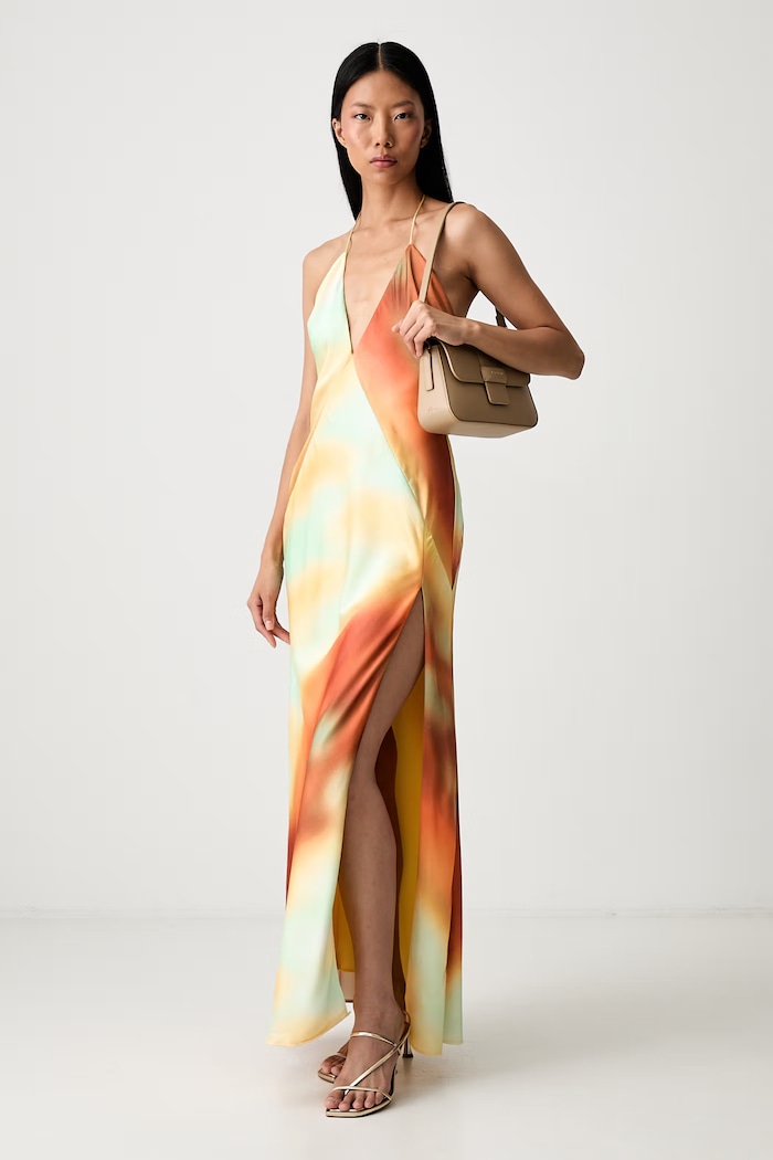 Bardot sukienka halter LIZBETH 59939DB2 pomarańczowy AW26