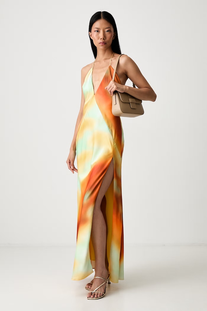 Bardot rochie halter LIZBETH 59939DB2 portocaliu AW26