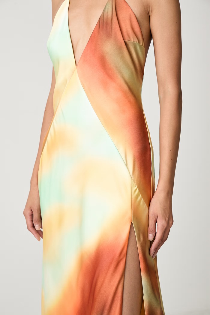 Bardot sukienka halter LIZBETH 59939DB2 pomarańczowy