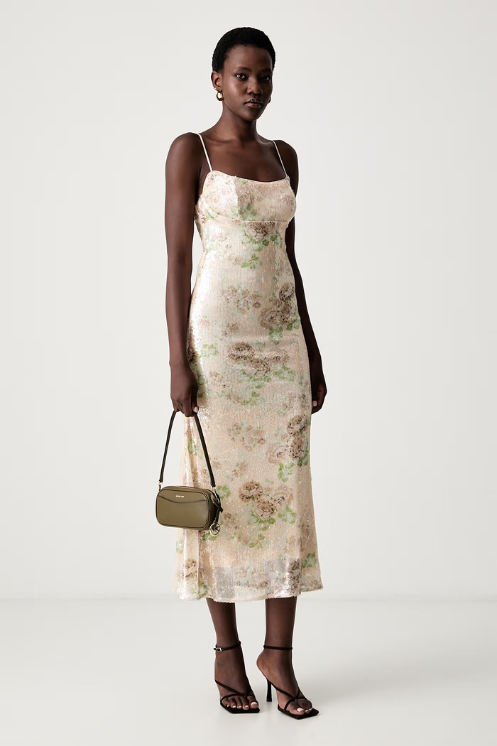 Bardot sukienka ADONI 59153DB1 beżowy AW26
