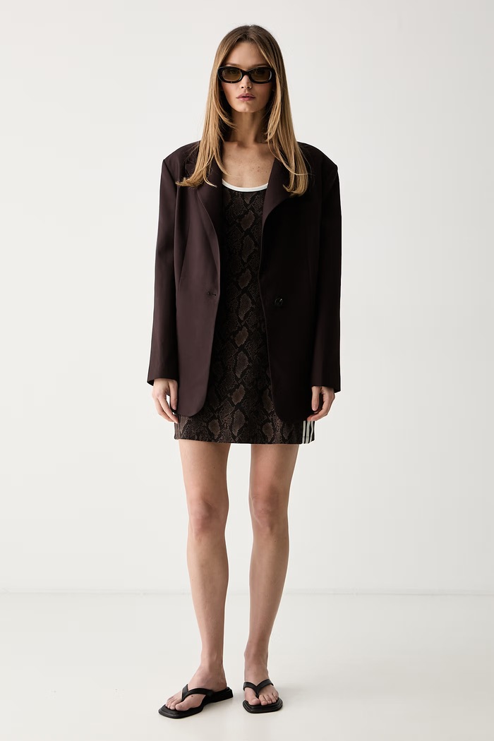 adidas Originals sukienka bawełniana z elastanem KX1891 brązowy AW26
