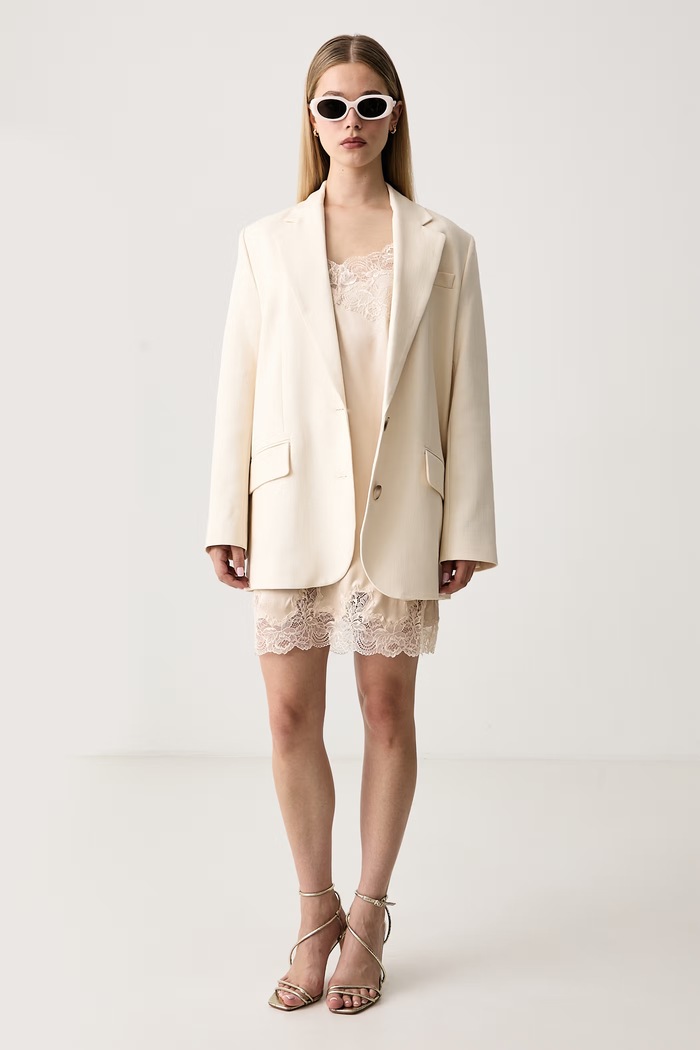 Guess Haljina u stilu donjeg rublja sa svilom x LEONIE HANNE W6BK91.W5201 bež AW26