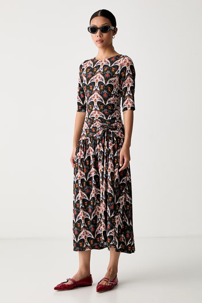 Farm Rio φόρεμα flared με βισκόζη 356220 μαύρο AW26
