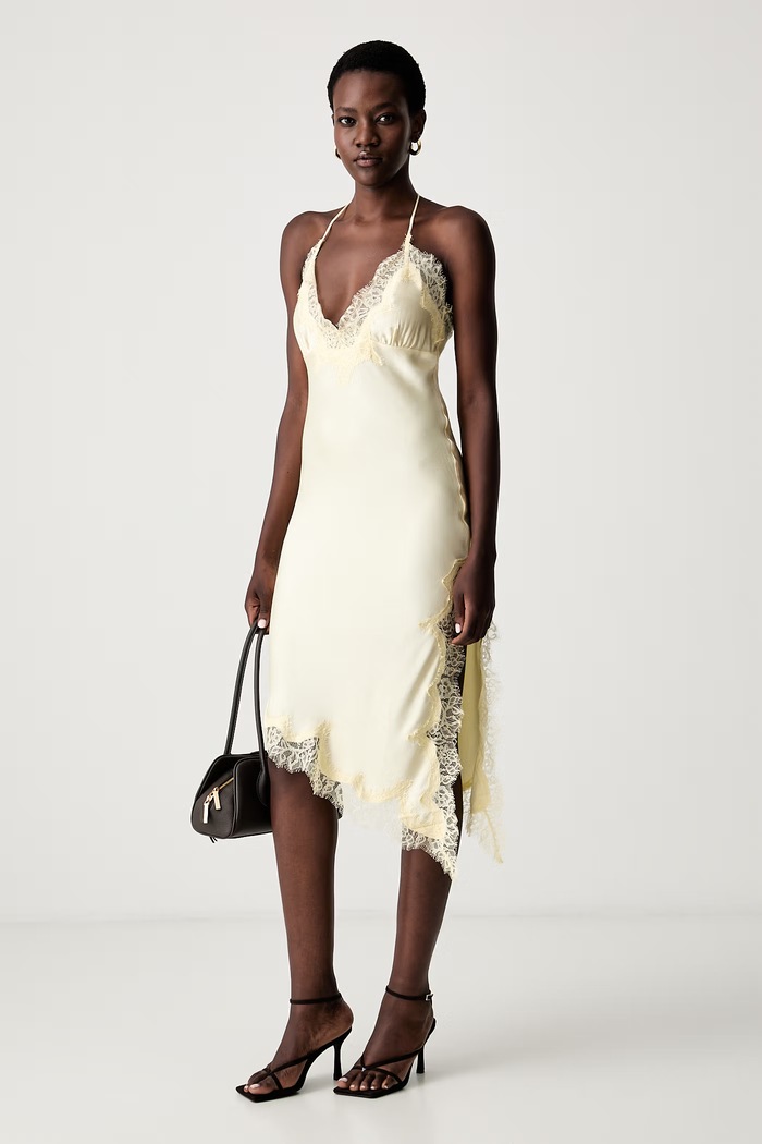 Bardot sukienka z wiskozy SILVIO 60523DB żółty AW26