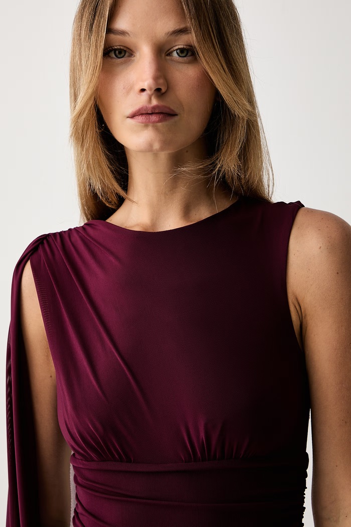 Bardot sukienka ALVERIE bordowy 60452DB