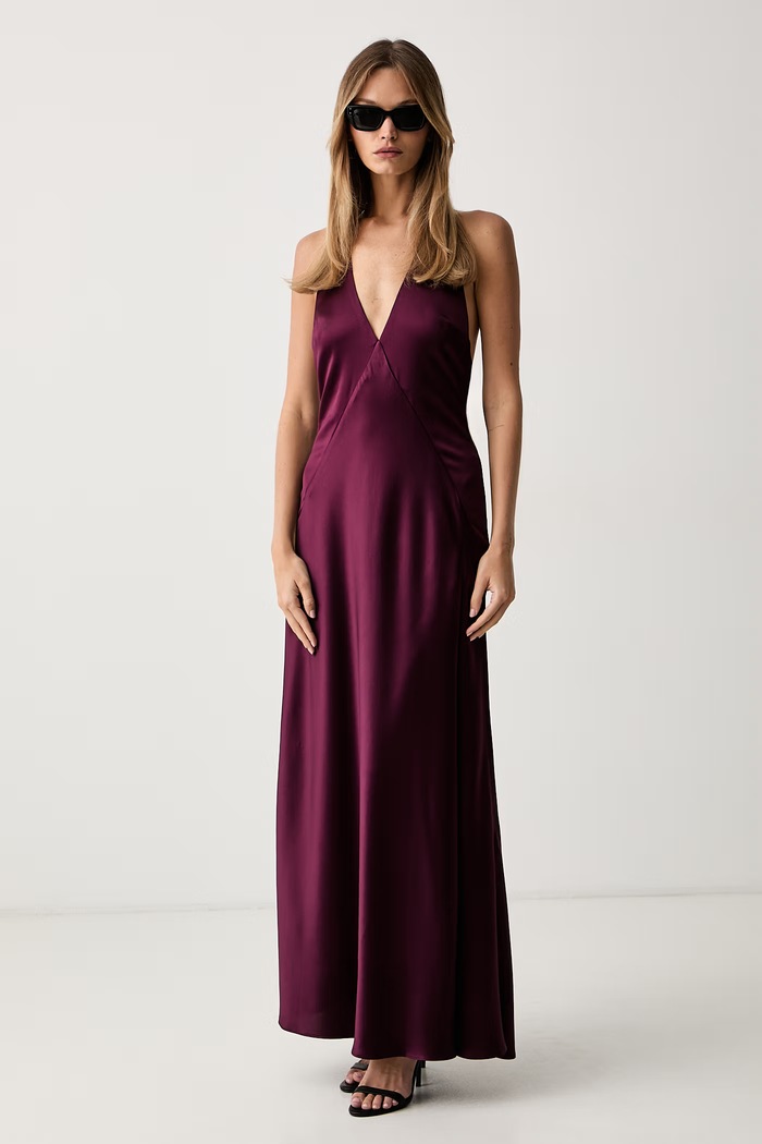 Bardot sukienka rozkloszowana CITRINE 60400DB bordowy AW26