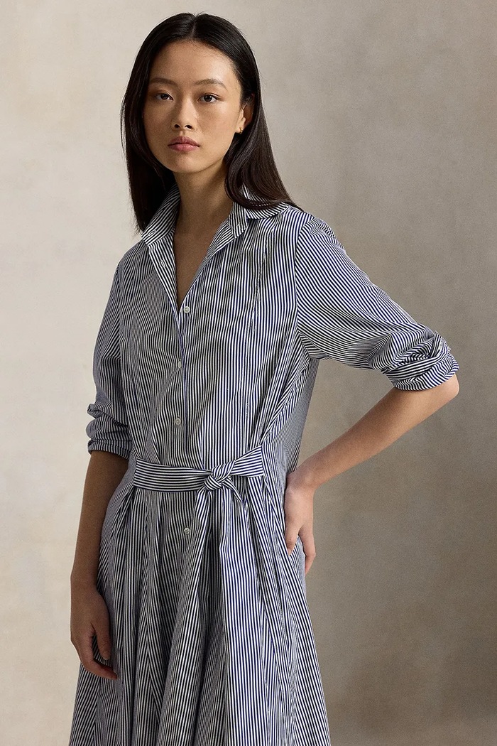 Odzież Polo Ralph Lauren sukienka koszulowa bawełniana 211B17476 granatowy