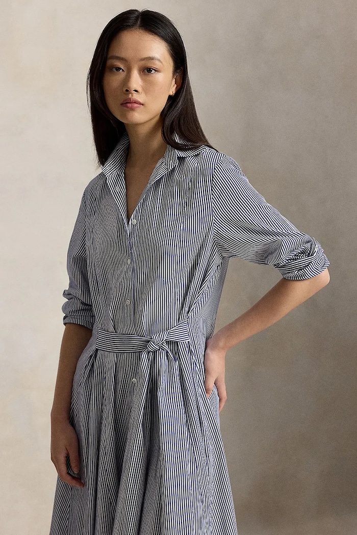 Odzież Polo Ralph Lauren sukienka koszulowa bawełniana 211B17476 granatowy