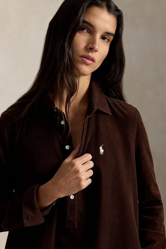 Polo Ralph Lauren sukienka bawełniana brązowy 211B22153