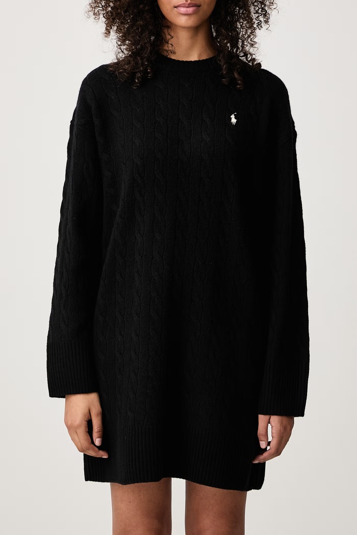 Sukienka sweterkowa wełniana Polo Ralph Lauren czarny 211B17446