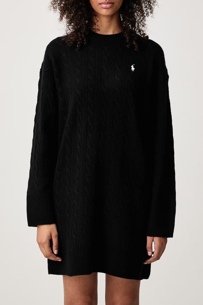 Sukienka sweterkowa wełniana Polo Ralph Lauren czarny 211B17446