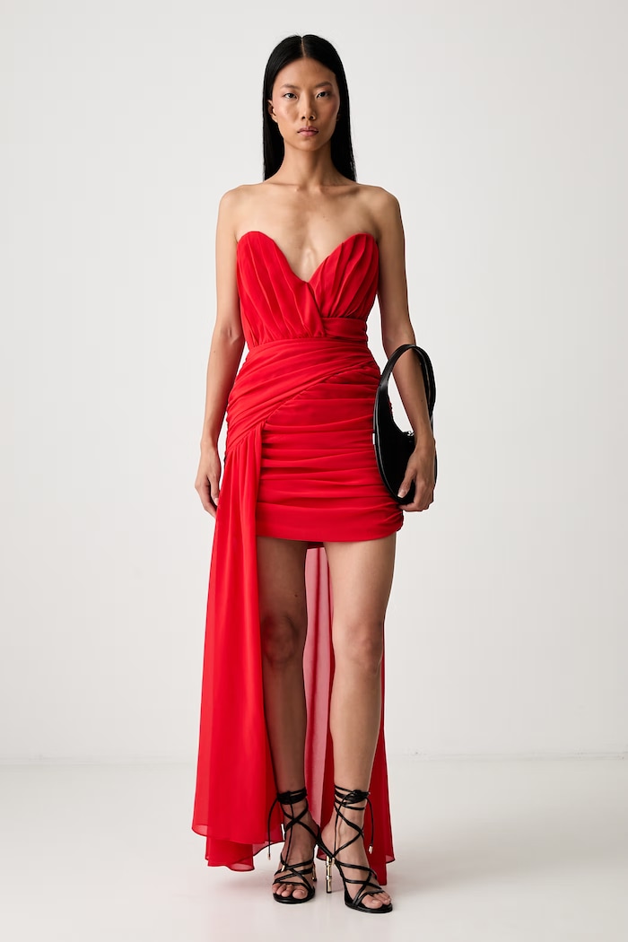 Bardot sukienka gorsetowa REMALIA 60555DB czerwony AW26