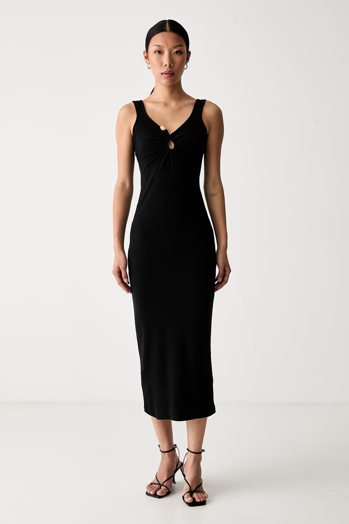Bardot sukienka bodycon bawełniana z elastanem MASON czarny 60517DB
