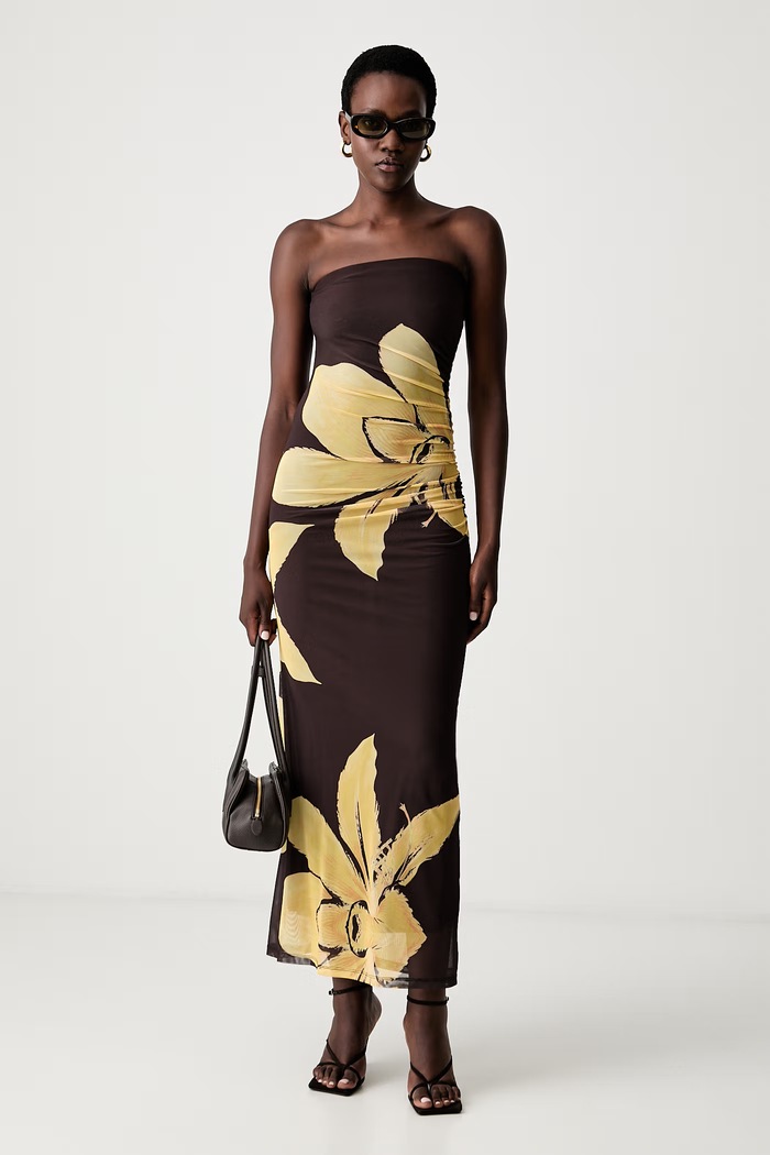 Bardot sukienka drapowana CIERA 60502DB brązowy AW26