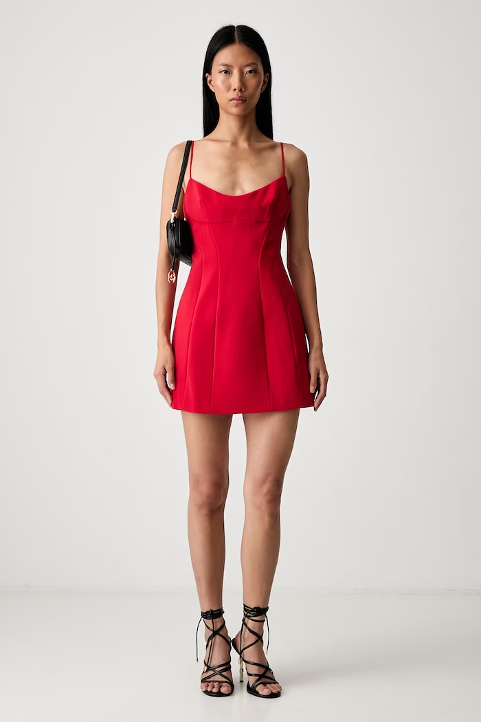 Bardot sukienka empire BRANCA 60492DB czerwony AW26