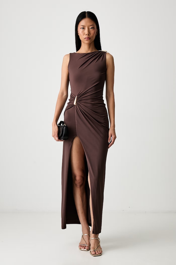Bardot sukienka REED 60435DB brązowy AW26