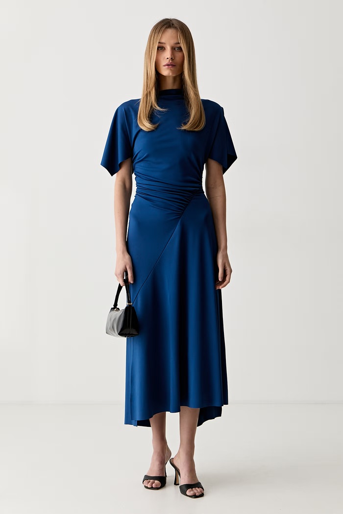 Victoria Beckham rochie evazată 1326JDR007350A bleumarin AW26