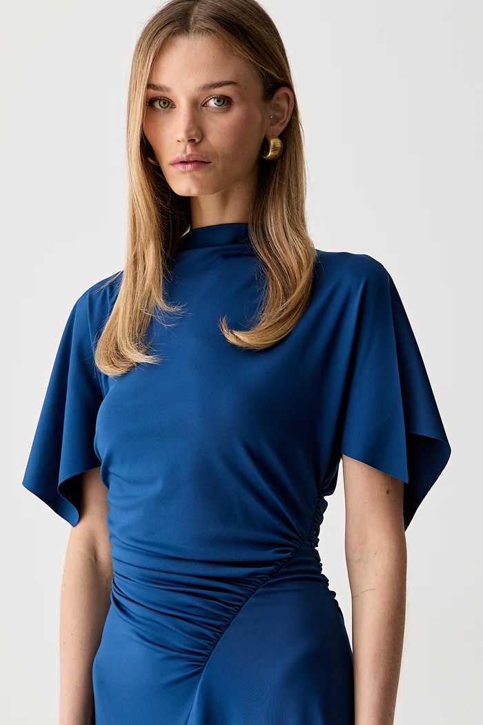 Victoria Beckham rochie evazată bleumarin 1326JDR007350A