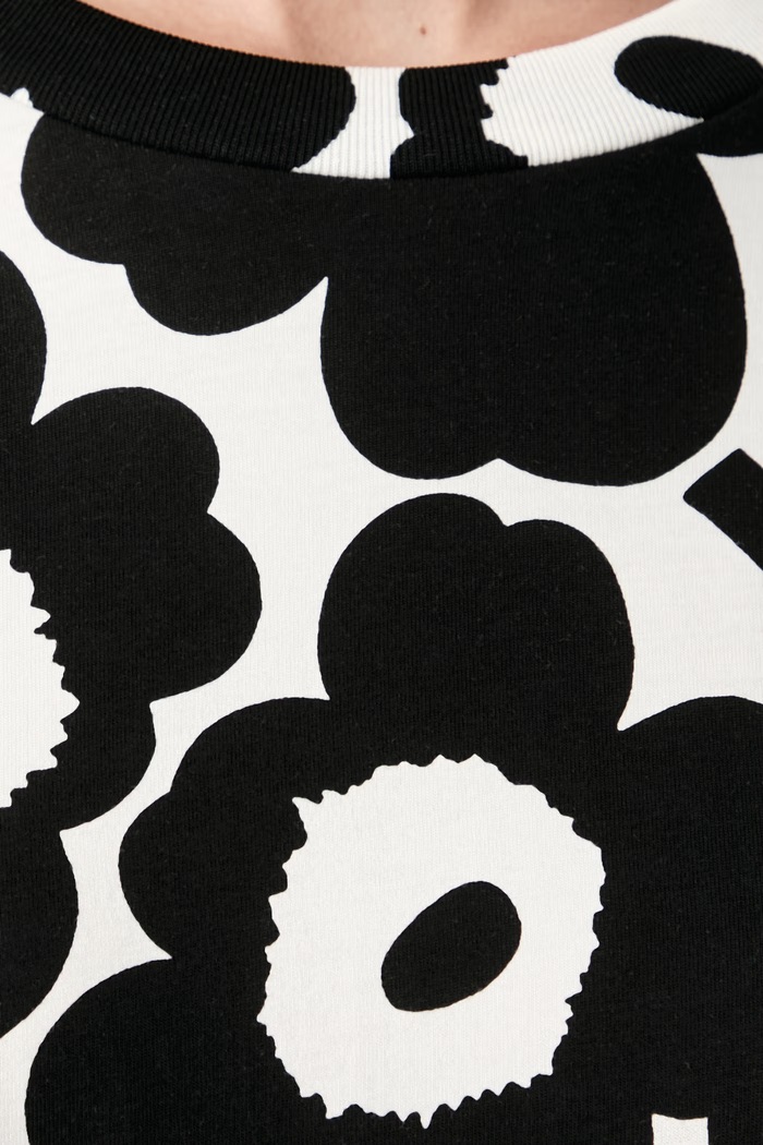 Φόρεμα flared βαμβακερό Marimekko μαύρο 096331