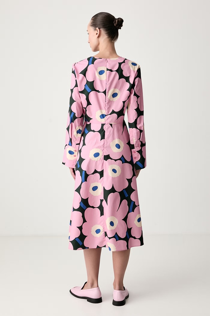 Ρούχα Marimekko Φόρεμα babydoll βαμβακερό 096283 ροζ