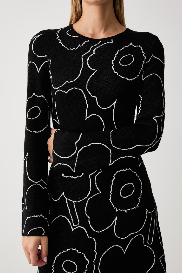 Haljina s vunom Marimekko 096079 crna