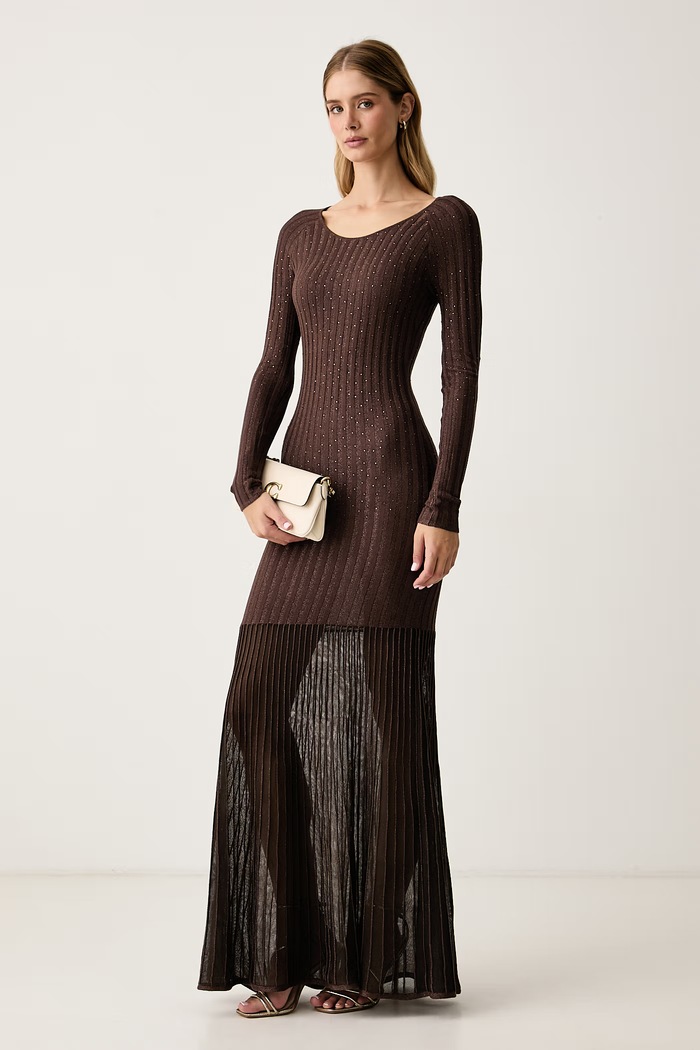 Guess Sukienka syrenka z wiskozą PERILLA W6BK61.Z1565 brązowy AW26