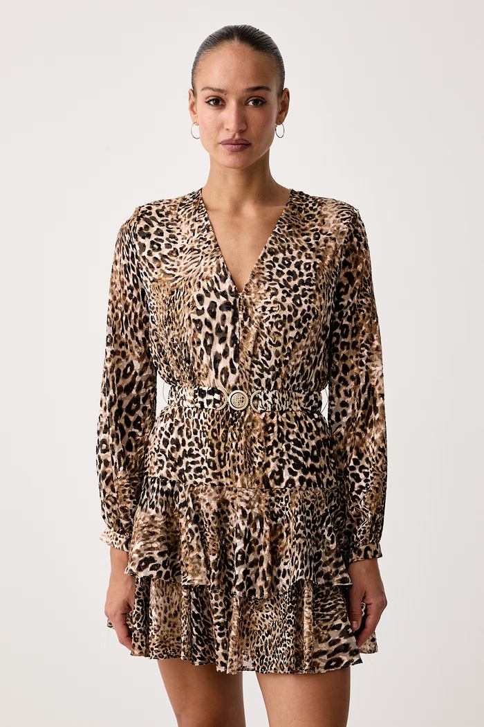 Guess Haljina A-kroja CLARISSE bež W6BK42.W4225