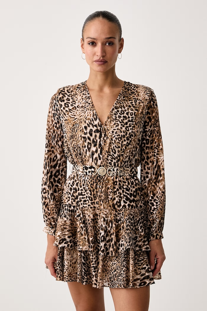 Guess Haljina A-kroja CLARISSE bež W6BK42.W4225