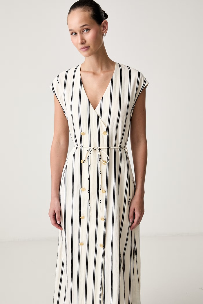 Tommy Hilfiger rozšířené šaty s lyocellem béžová WW0WW51013
