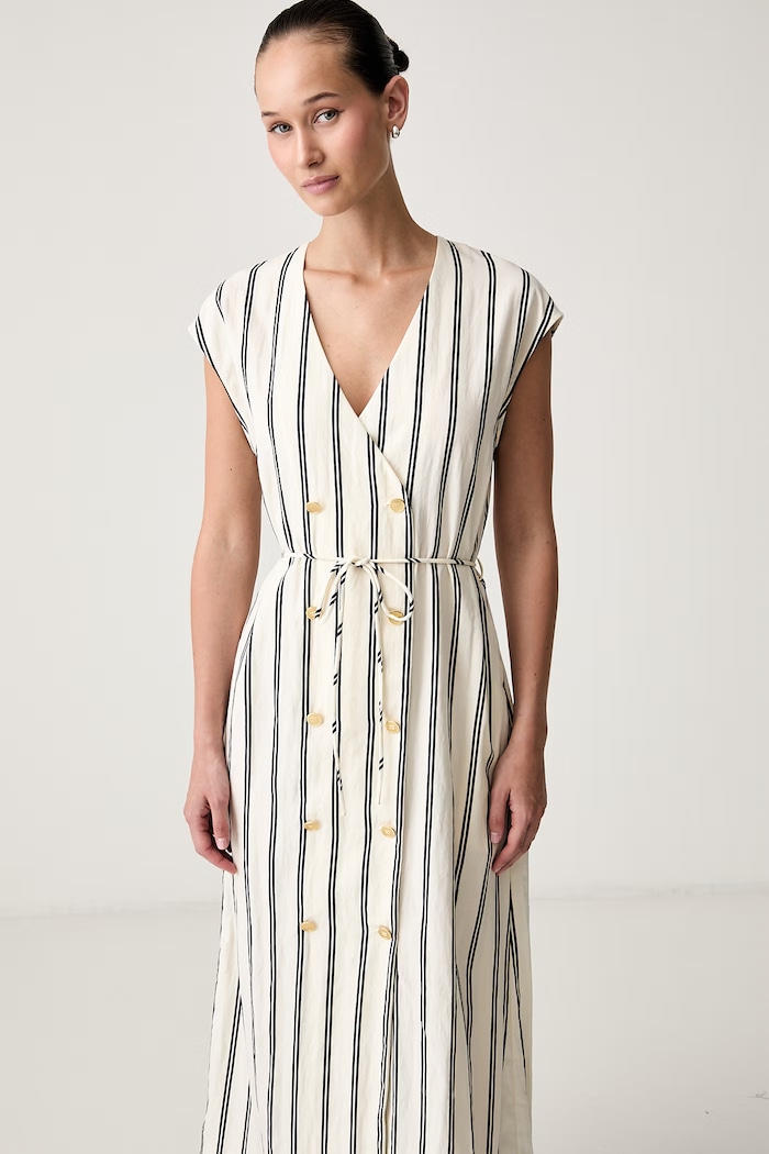 Tommy Hilfiger rozšířené šaty s lyocellem béžová WW0WW51013
