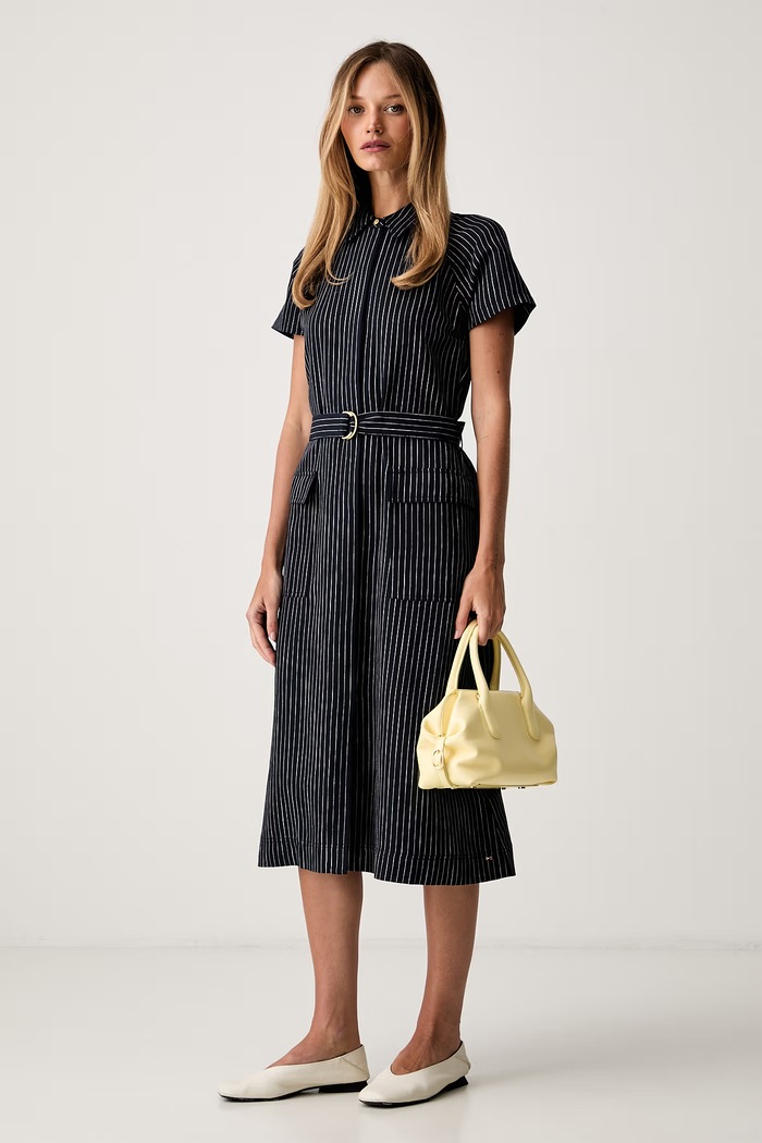 Tommy Hilfiger σεμιζιέ με lyocell WW0WW49912 σκούρο μπλε AW26