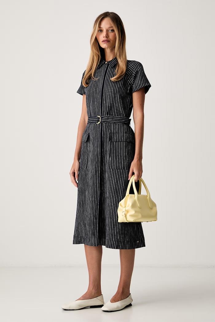 Tommy Hilfiger σεμιζιέ με lyocell WW0WW49912 σκούρο μπλε AW26