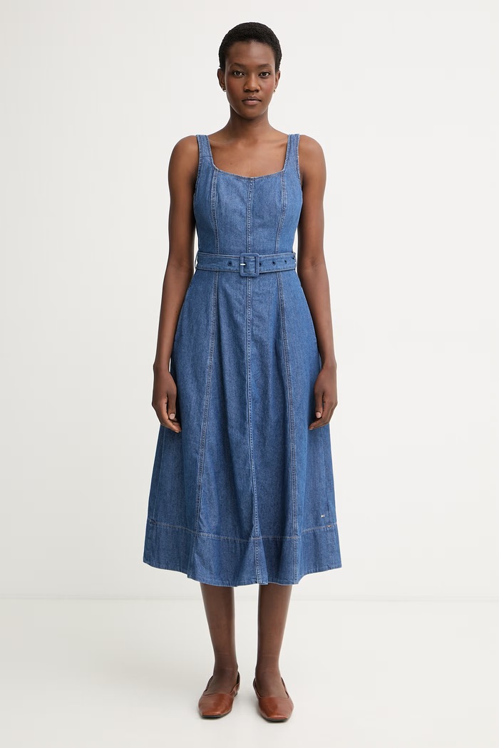 Tommy Hilfiger obleka denim modra WW0WW49995