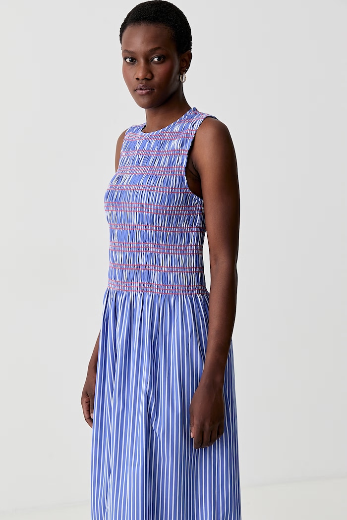 Tommy Hilfiger obleka A-kroja bombažna modra WW0WW49883