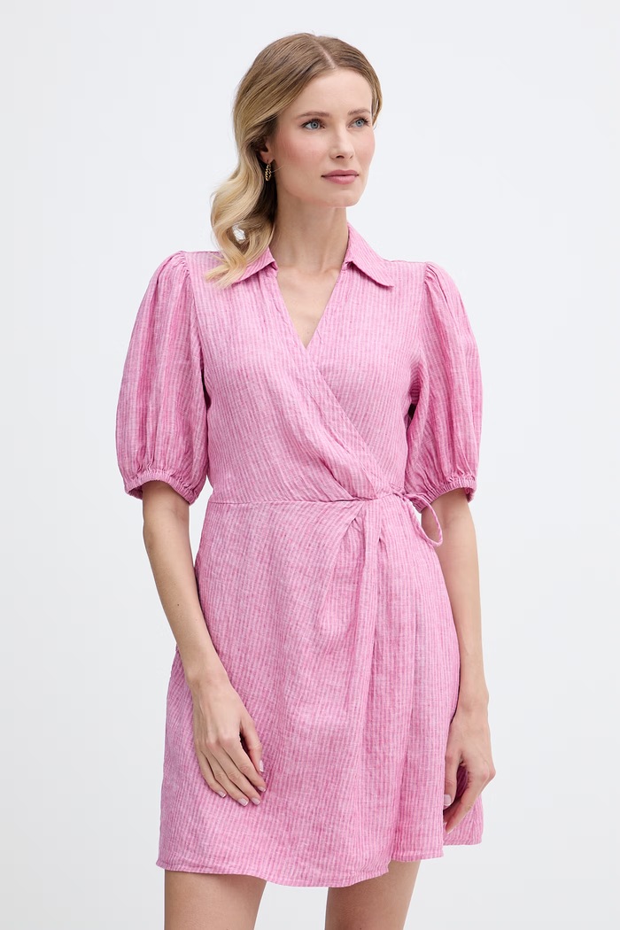 Tommy Hilfiger rochie petrecută din in roz WW0WW49871