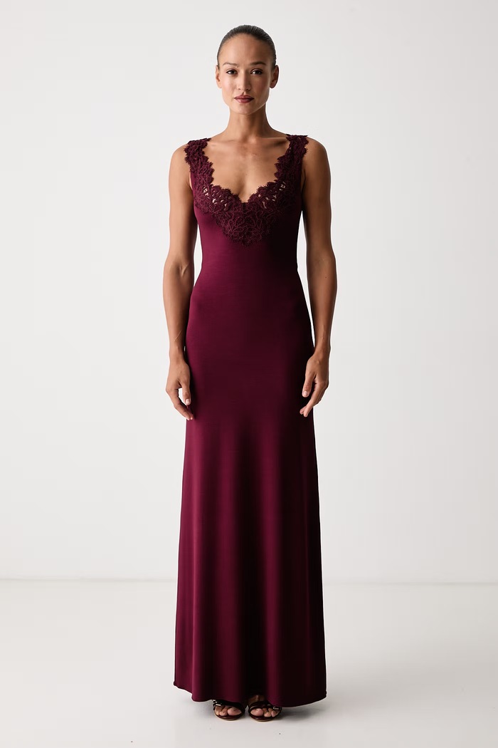 Ermanno Scervino LIFE Sukienka z wiskozą bordowy D494Q601VQL