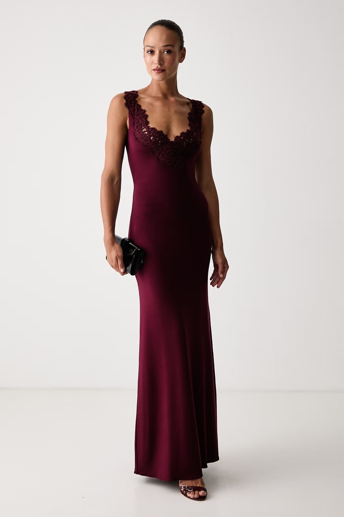 Ermanno Scervino LIFE Sukienka z wiskozą D494Q601VQL bordowy AW26