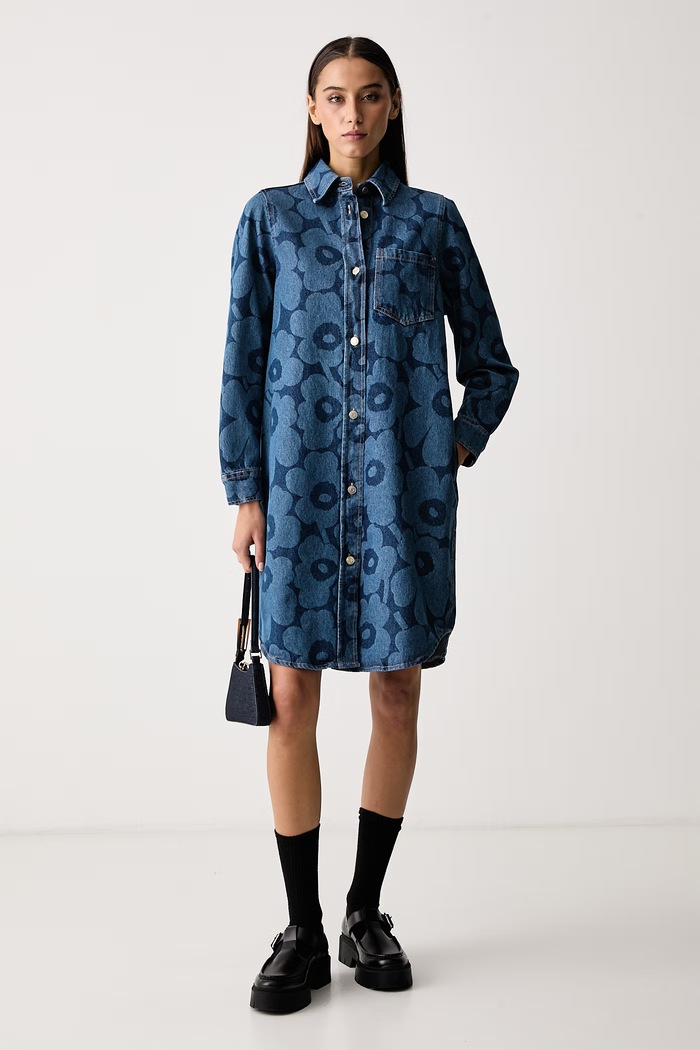 Marimekko Haljina traper 096023 plava AW26