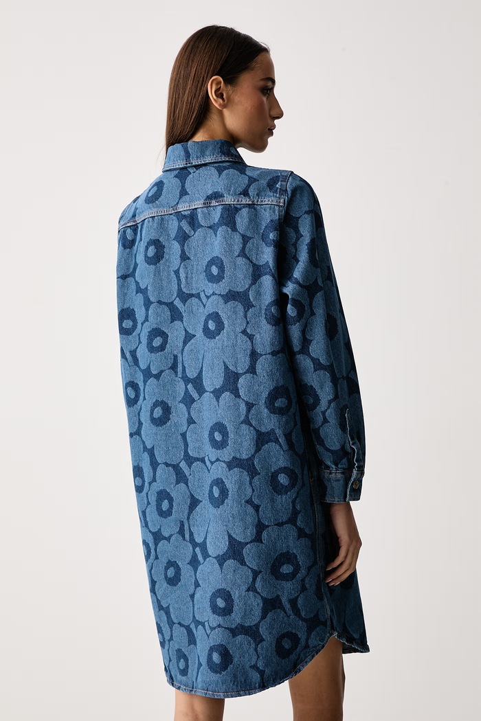 Odjeća Marimekko Haljina traper 096023 plava