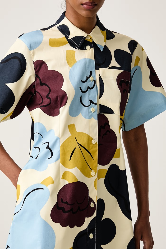 Sukienka letnia bawełniana z elastanem Marimekko 096012 żółty