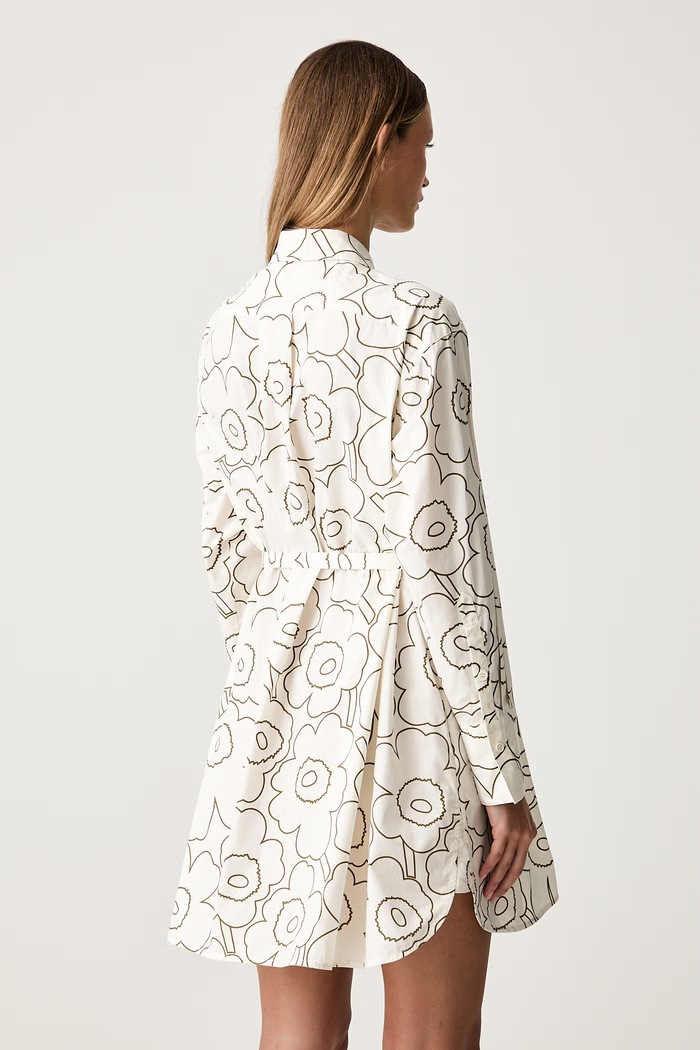 Oblačila Marimekko obleka bombažna 095992 bež