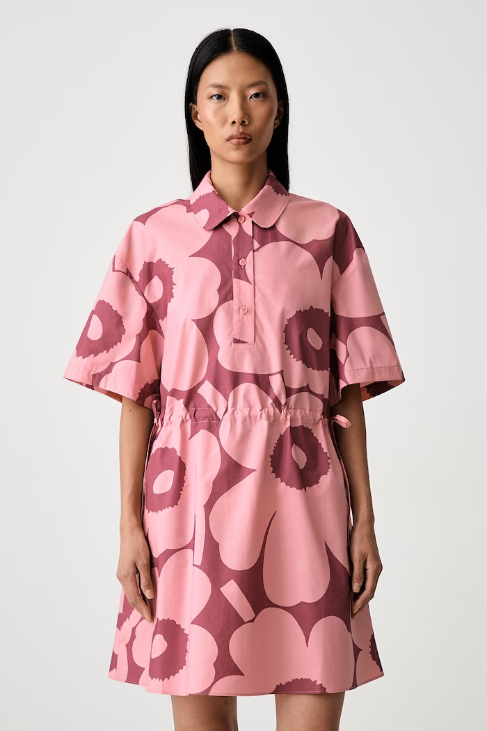 Marimekko rochie din bumbac roz 095981