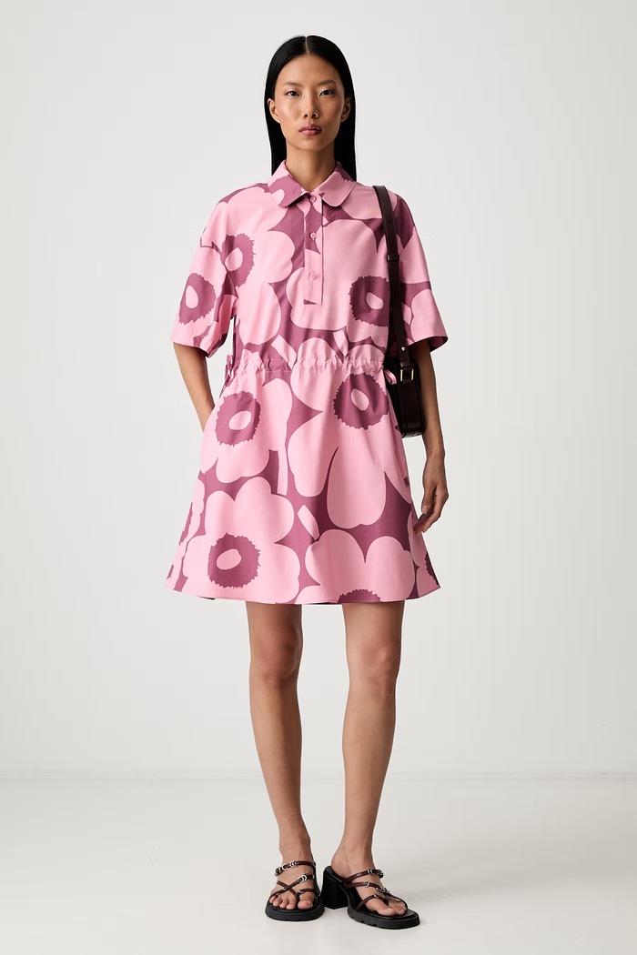 Marimekko haljina od pamuka 095981 roza AW26