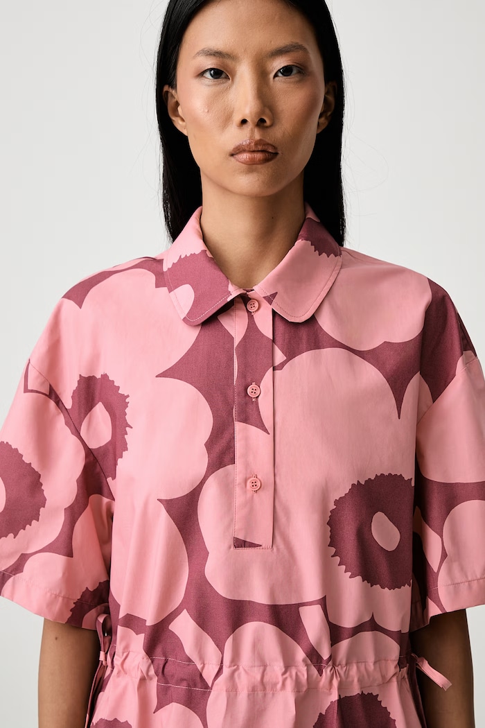 Marimekko rochie din bumbac roz 095981