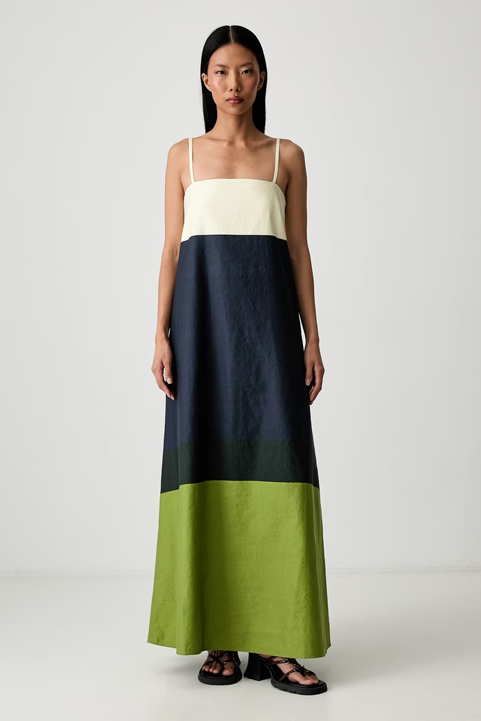 Marimekko sukienka letnia z bawełną granatowy 095972