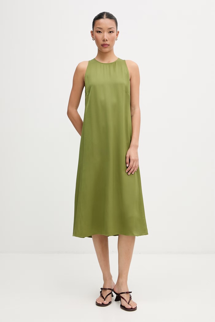 Marc O'Polo rochie de vară din vâscoză verde 5000014353