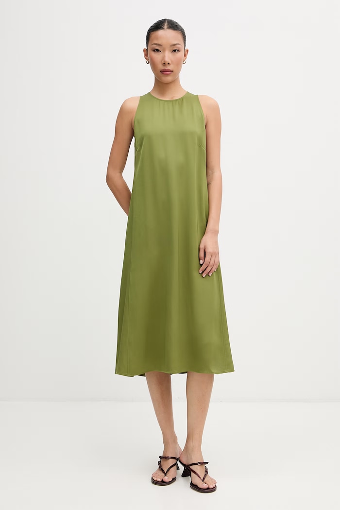 Marc O'Polo rochie de vară din vâscoză verde 5000014353